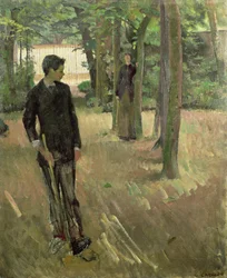 Jeune Garçon Jouant au Croquet